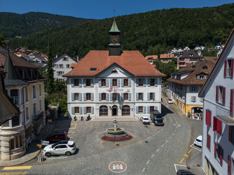 La ville de Moutier a perdu 192 habitants en 2025. (Photo : Keystone / Christian Beutler)