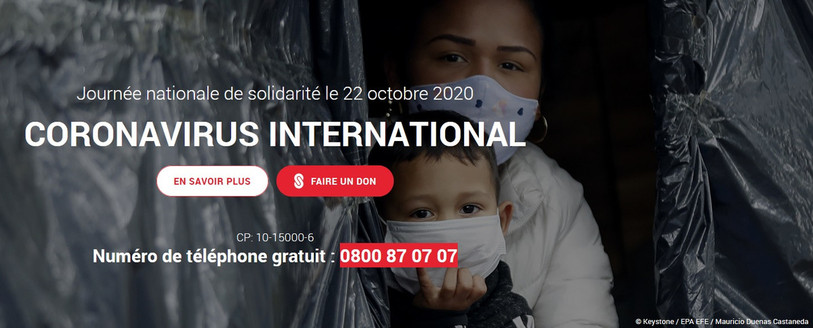 La Chaîne du Bonheur se mobilise pour venir en aide aux victimes du coronavirus (capture d'écran : www.bonheur.ch )