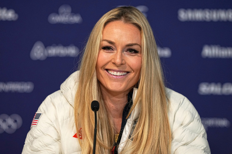 Lindsey Vonn tout sourire en Italie. (Photo : Keystone/AP Photo/Fatima Shbair)