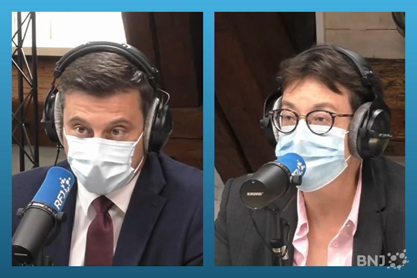 Jacques Gerber, ministre jurassien de la santé et Catherine Citherlet, directrice des soins à l'H-JU, étaient invités du Journal de 12h15.