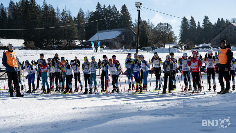 Les fondeurs présents ont bravé le froid de La Brévine pour participer à la compétition. (Photo : Emilie Heger).