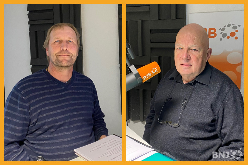 Le débat a opposé jeudi matin Andreas Niderhauser (à gauche), membre du comité de pilotage pour la fusion, et John Buchs, membre du PLR imérien qui recommande le rejet du projet.