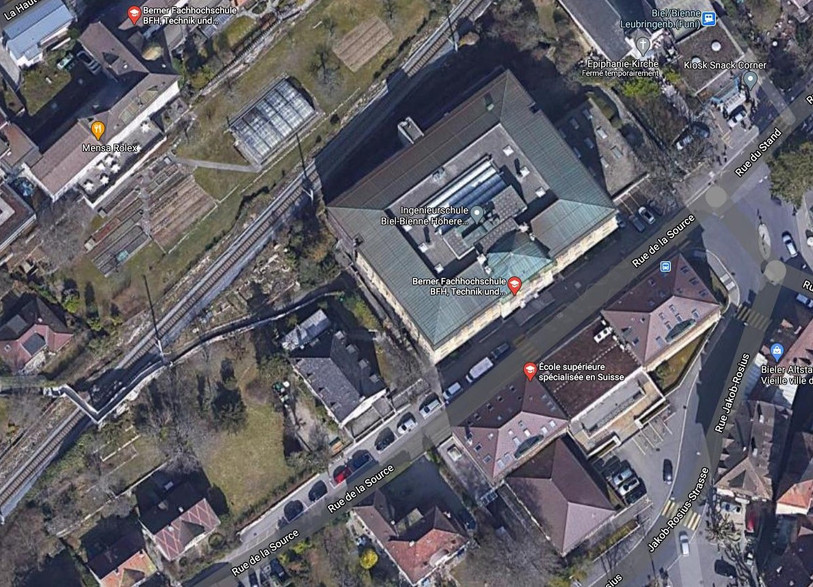 Les gymnases prendront la place des hautes écoles dans les bâtiments de la rue de la Source. (Photo: Google Maps 2020 Maxa Technologies, données cartographiques)