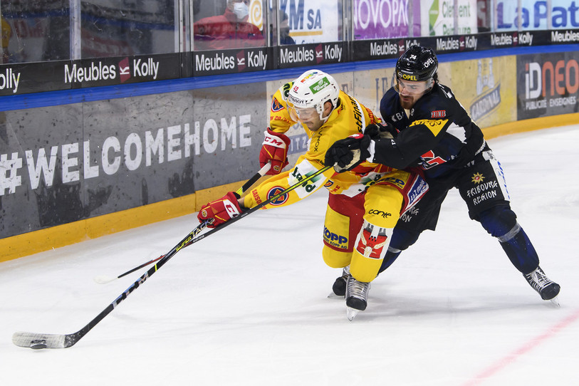 Les Seelandais n'ont pas réussi à prendre à défaut la défense des Dragons. (photo : KEYSTONE/Anthony Anex).