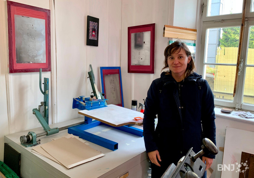 Julie Humbert travaille pour l'instant dans son atelier de sérigraphie aux Breuleux. Elle aimerait créer un fablab.