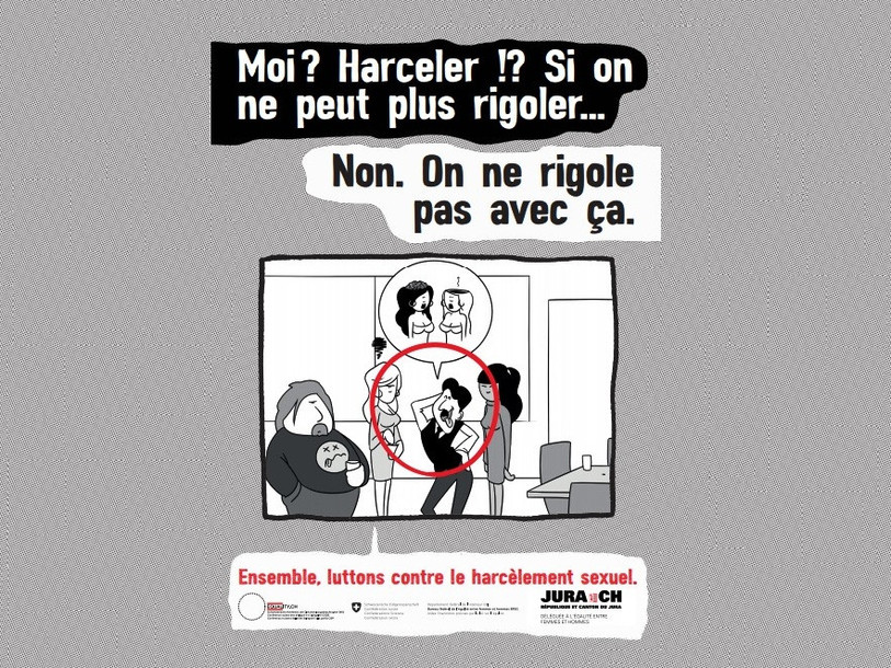 Une des affiches réfléchies par la Conférence suisse des délégués à l'égalité.