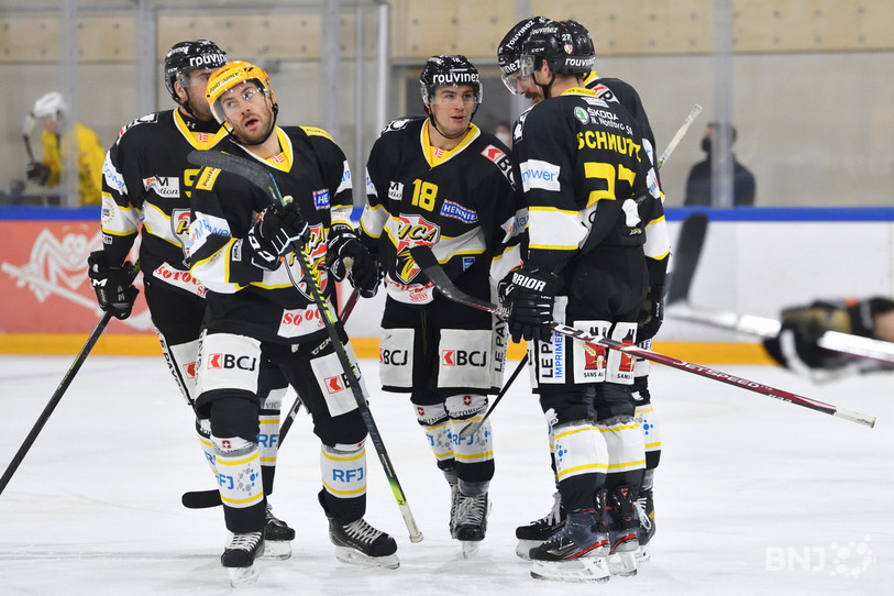 Quand le HC Ajoie évolue en supériorité numérique, ça fait souvent mouche (photo : Georges Henz).