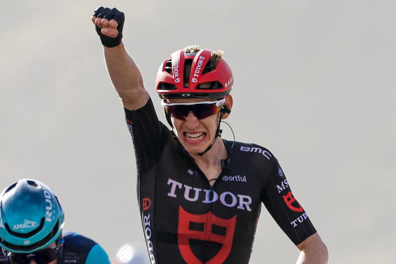 Après sa victoire d'étape sur l'AlUla Tour, Yannis Voisard espère conquérir le Portugal. (Photo : Tudor Pro Cycling)