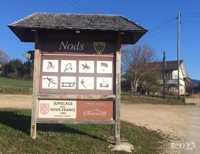 L'entrée du village depuis le canton de Neuchâtel.