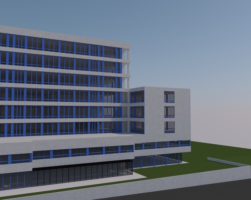 Une annexe de trois étages seront construites à coté du bâtiment principal de l'hôpital (à droite sur l'image). Elle accueillera des lits de gériatrie. (Image : Hôpital du Jura bernois)