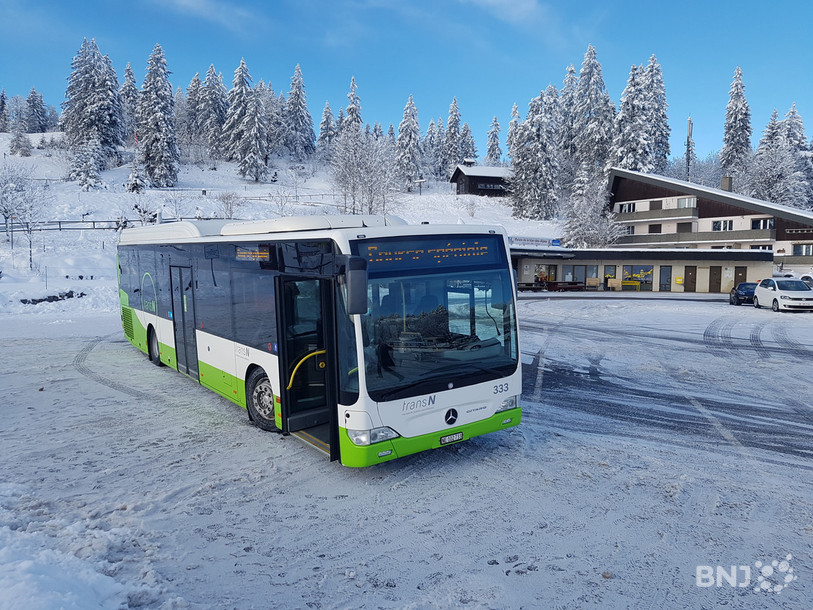 Le Nordic'Bus présenté lundi matin dans un décor digne du grand nord.