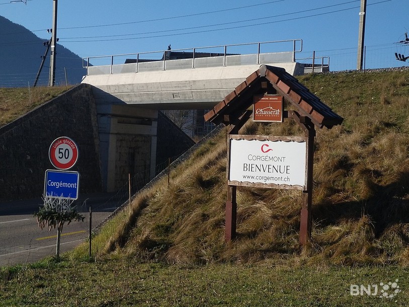L'entrée de la commune depuis Sonceboz.