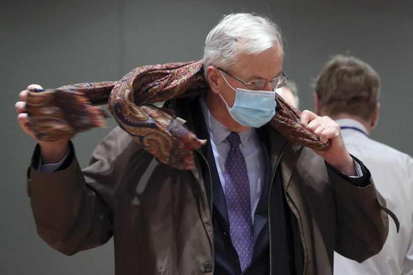Le négociateur européen, Michel Barnier, a fait état lundi d'avancées sur la pêche. (Photo : EPA/YVES HERMAN/POOL).