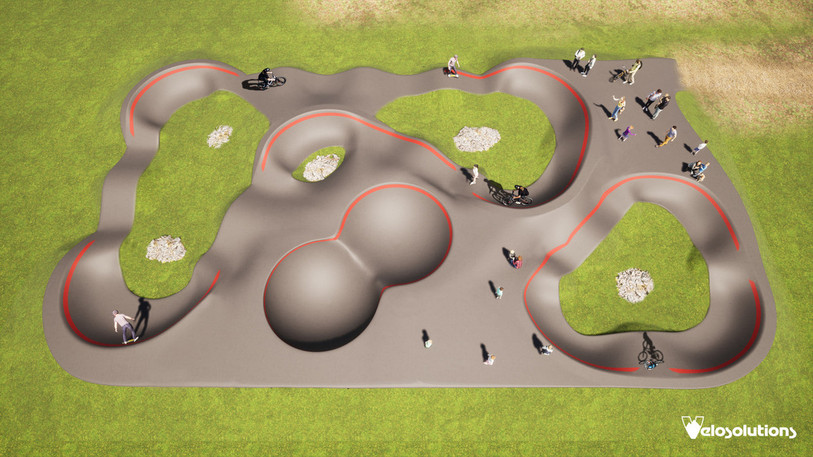 Le design du futur pumptrack du Plateau de Diesse, à Prêles. (Image : Vélosolutions)