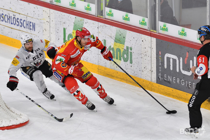 Le HC Bienne et Marc-Antoine Pouliot n'ont pas réussi à déstabiliser David Desharnais et sa bande. (Photo : Georges Henz)