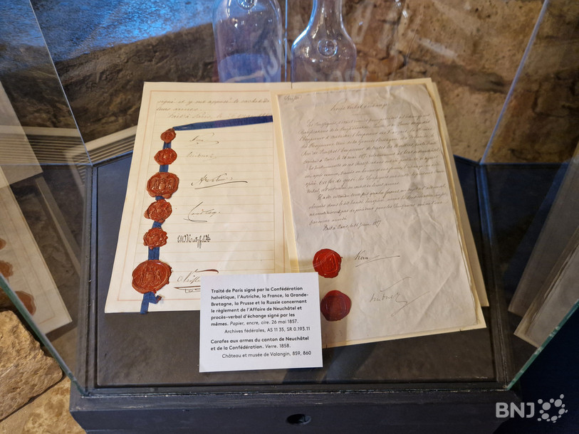 Le traité de Paris de 1857, où le roi de Prusse renonce à Neuchâtel.