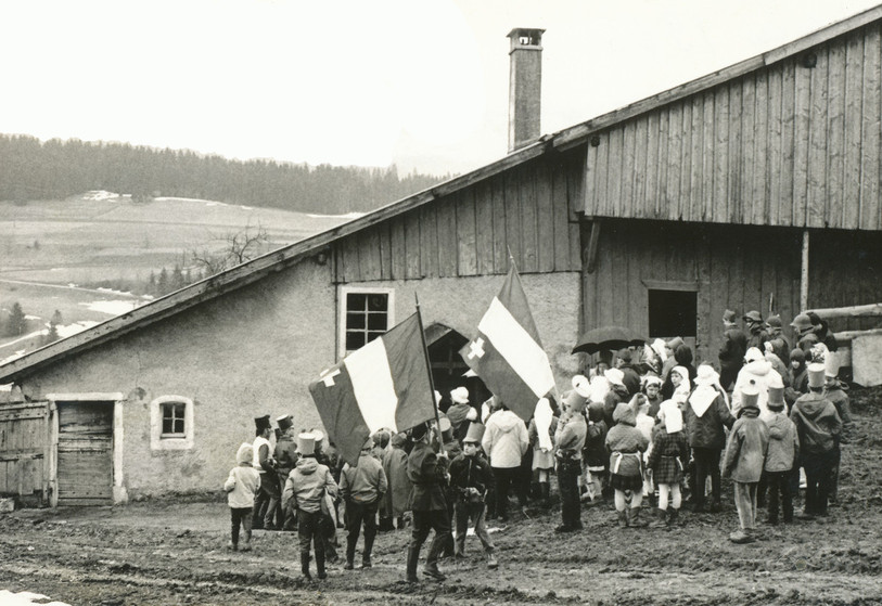 Une photo du 1er mars 1966, présentée par Denis Flückiger lors des 200 ans de La Côte-aux-Fées.