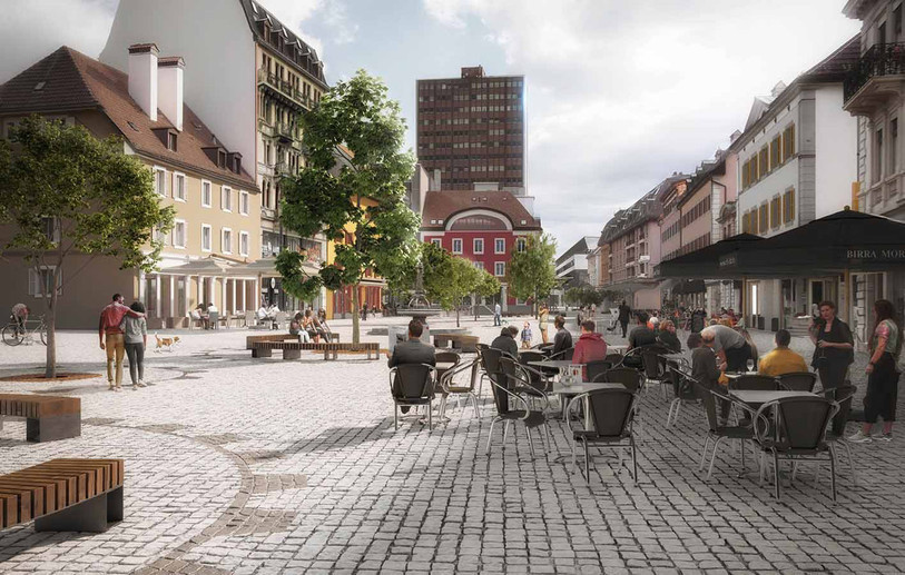 Le projet de piétonisation de la Place du Marché est devisé à 5 millions de francs. (Photo: archives)
