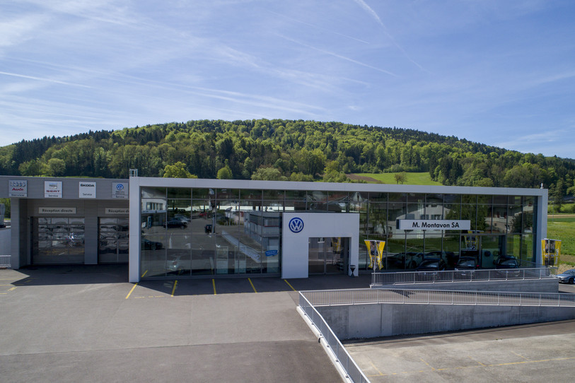Vu du garage à Develier