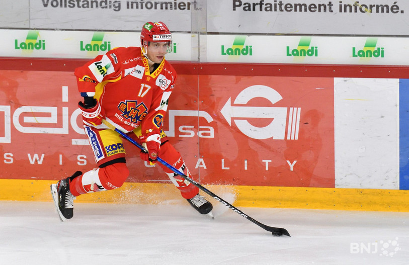 Perttu Lindgren a vite trouvé ses marques avec le HC Bienne: un but et un assist pour l'ex-Davosien lors de son premier match sous les couleurs seelandaises (photo: Georges Henz).
