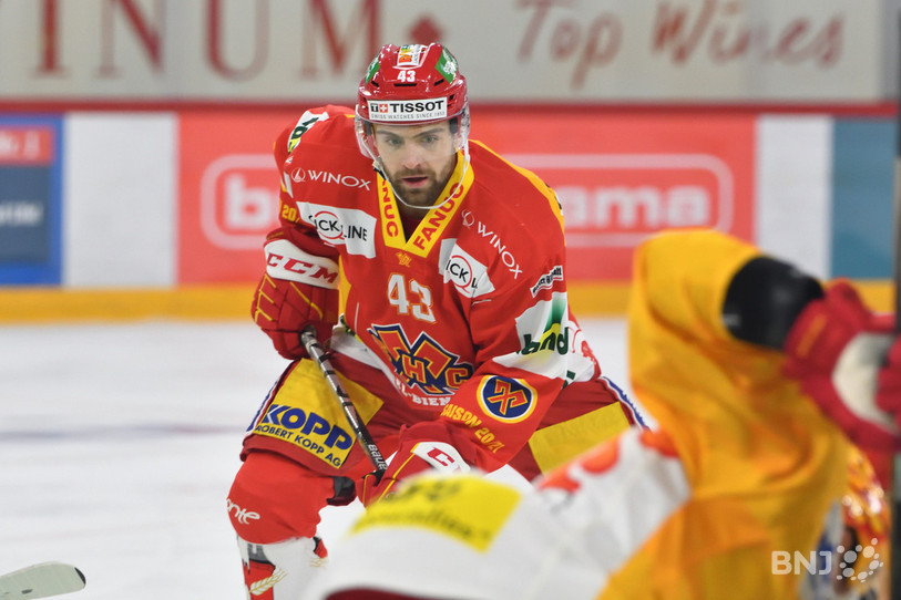 Luca Hischier, autre nouveau venu de Davos, a lui aussi réalisé un bon premier match avec le HCB (photo: Georges Henz).