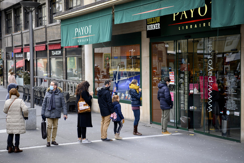 A l'image des librairies, de nombreux commerces suisses sont à nouveau fermés. (Photo : KEYSTONE/Laurent Gillieron).