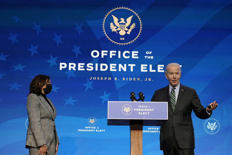 Joe Biden et Kamala Harris prêteront serment mercredi à Washington. (Photo : AP Photo/Matt Slocum).