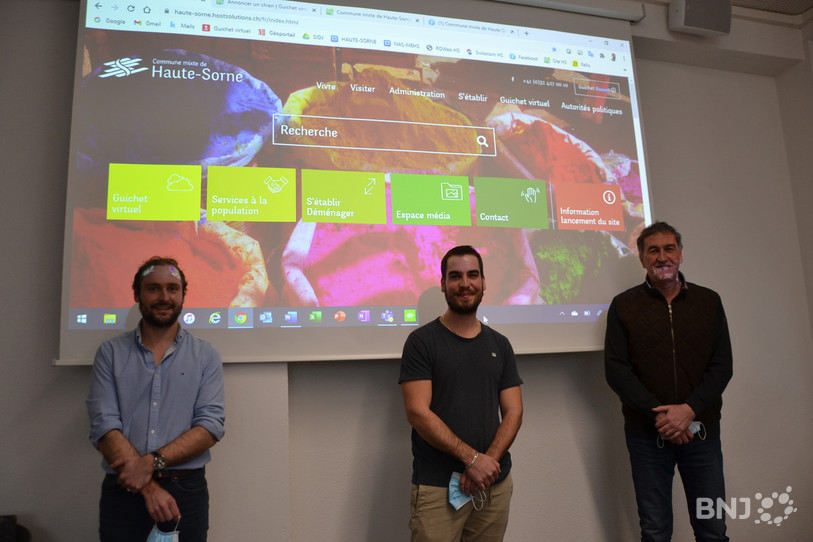 Le nouveau site sera lancé mercredi vers midi. Il a été présenté aux médias par le chancelier de Haute-Sorne Raphaël Mérillat, l'informaticien de la commune Bastien Maitre et le conseille communal Etienne Dobler.