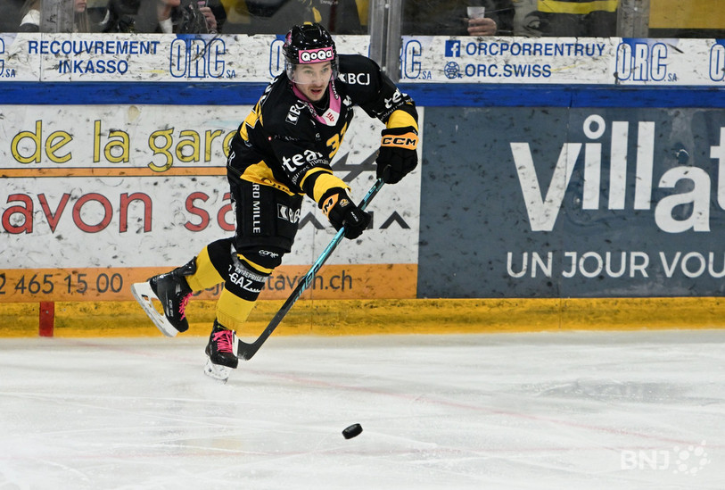 Jerry Turkulainen a signé un doublé pour le HC Ajoie contre Rouen. (Photo : archives Georges Henz)