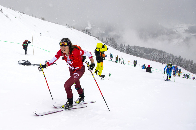 Marianne Fatton lors de l'épreuve de Verbier (photo : KEYSTONE/Jean-Christophe Bott).