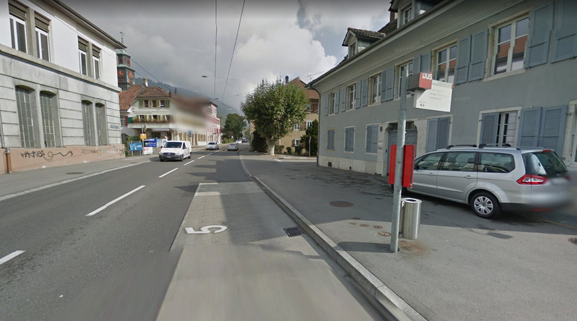 La collision a eu lieu à l'arrêt de bus Taubenloch. (Image : GoogleMaps. © 2021 Google)