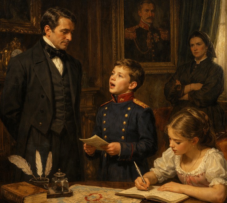 Les précepteurs français et suisses avaient la cote dans les nobles familles russes. Image générée par l’IA.