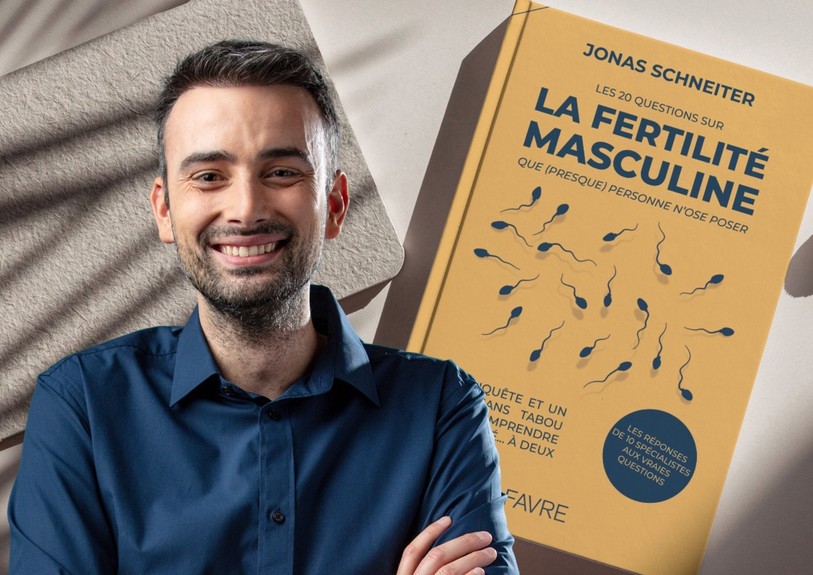 Le livre de Jonas Schneiter, « les 20 questions sur la fertilité masculine que (presque) personne n'ose poser », est disponible au Editions Favre. (Photo : Jonas Schneiter)