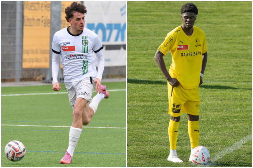 Eliott Périat et Schadrac Nkusu seront face-à-face ce dimanche dans le derby. (Photomontage : archives.)