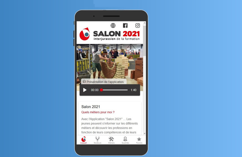 La salon interjurassien de la formation propose cette application cette année en l'absence d'une édition en présentiel (photo : capture d'écran salon interjurassien de la formation).
