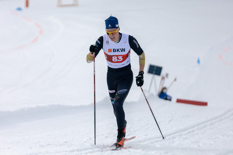 Ilan Pittier a remporté le titre national en sprint classique chez les M18 lors des championnats de Suisse de ski de fond. (Photo d'archives : Loris Joseph Kaufmann).