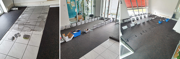 Pour maintenir le sol en place, des blocs de papier font l'affaire!