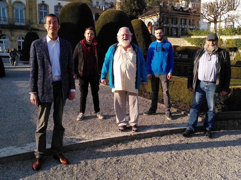 Le PEV Neuchâtel lance six candidats dans la course au Grand Conseil le 18 avril. De gauche à droite: Daniel Pfaff, Yoann Freiholz, Jean-Marc Mayor, Joshua Wasserfallen, Thierry Wasserfallen. Absente de la photo pour cause de travail: Morgane Wasserfallen. (Photo: PEV NE). 