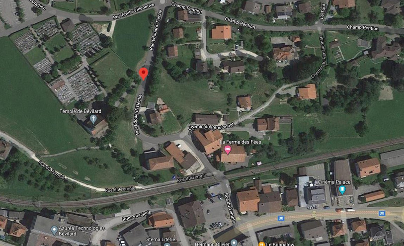 La rue Edouard Tièche à Bévilard sera fermée pour cause de travaux cette semaine. (Photo : Google Maps)