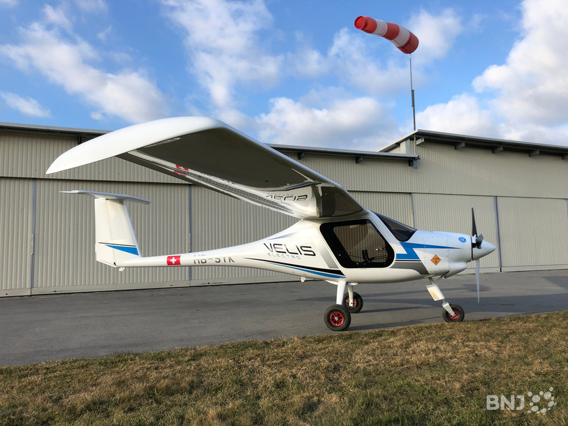 L'avion électrique de l'Aéro-club du Val-de-Travers est arrivé en février à Môtiers. (photo: Aéro-club du Val-de-Travers)
