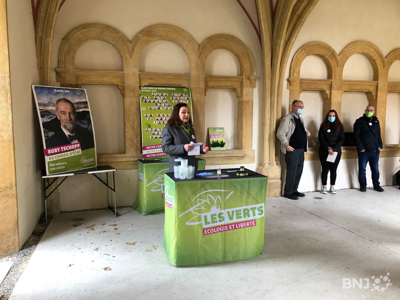 Les Verts neuchâtelois ont présenté leur programme de campagne à la presse samedi à la Collégiale à Neuchâtel.