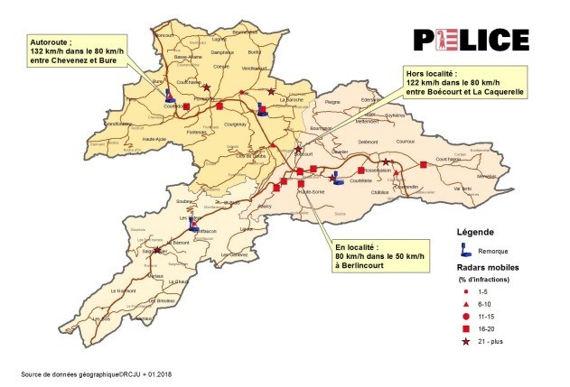 Près de 50 conducteurs ont fait l’objet d’un rapport au Ministère public en février. (Image : Police cantonale jurassienne).