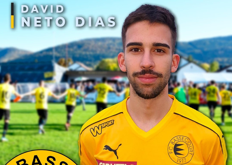 David Neto Dias va porter le maillot « jaune et noir » du FC Bassecourt ce printemps… si le championnat peut reprendre (photo : Facebook FC Bassecourt).