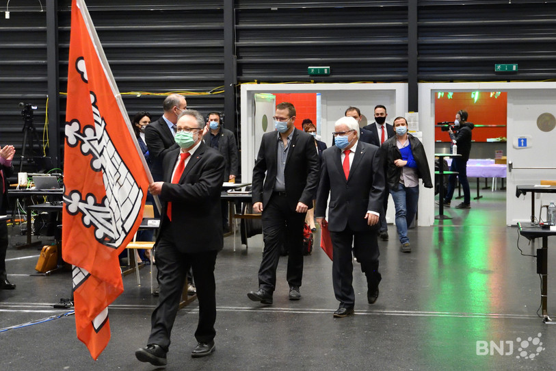 Les autorités de Moutier étaient invitées à se joindre à l’ouverture de la session du Parlement jurassien ce mercredi. (Photo : Georges Henz).