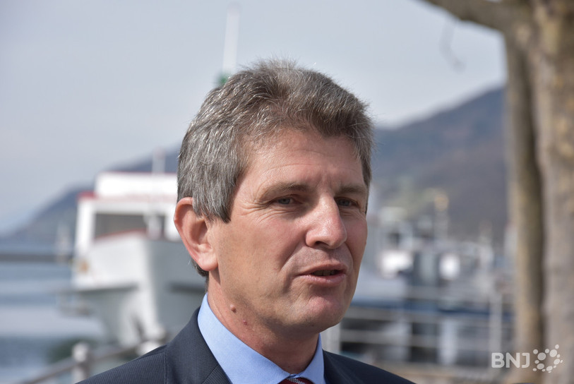 Erich Fehr lors de l'annonce de sa candidature au Conseil-exécutif en 2021.