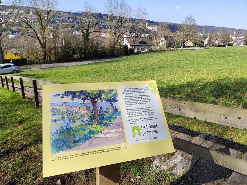 Une des nouvelles tablettes didactiques du périphérique piétonnier de Porrentuy. (Photo : Municipalité de Porrentruy)