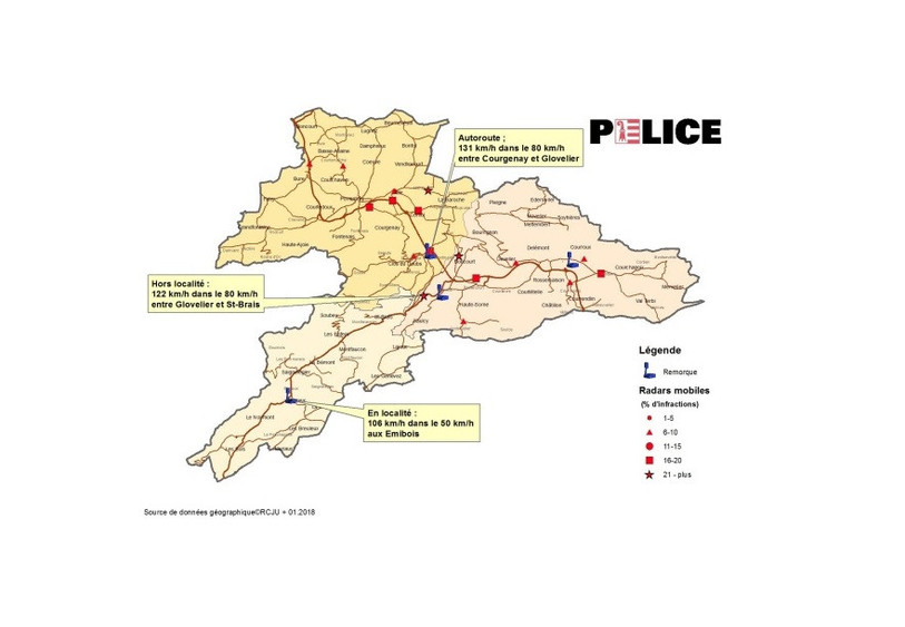 Plus de 80 automobilistes ont fait l’objet d’un rapport au Ministère public en mars. (Image : Police cantonale jurassienne).