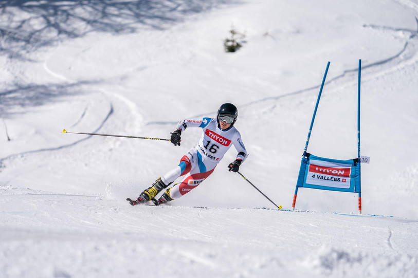 Alexi Mosset tentera de s'illustrer sur les pistes des Contamines-Montjoie. (Photo : Etienne Bornet) 