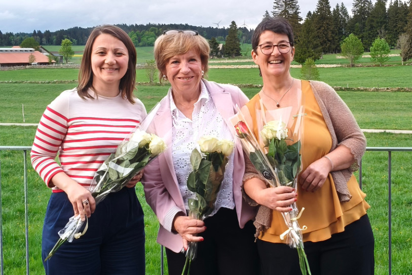La nouvelle présidente Monika Kornmayer succèdera aux co-présidentes Marina Markovic (à gauche) et Fabienne Trouillat (à droite). (Photo : Zonta Club Delémont.)