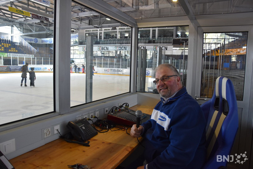 Claude Sterchi, ici en 2017, ne sera plus le speaker du HCC la saison prochaine. (Photo : archives).